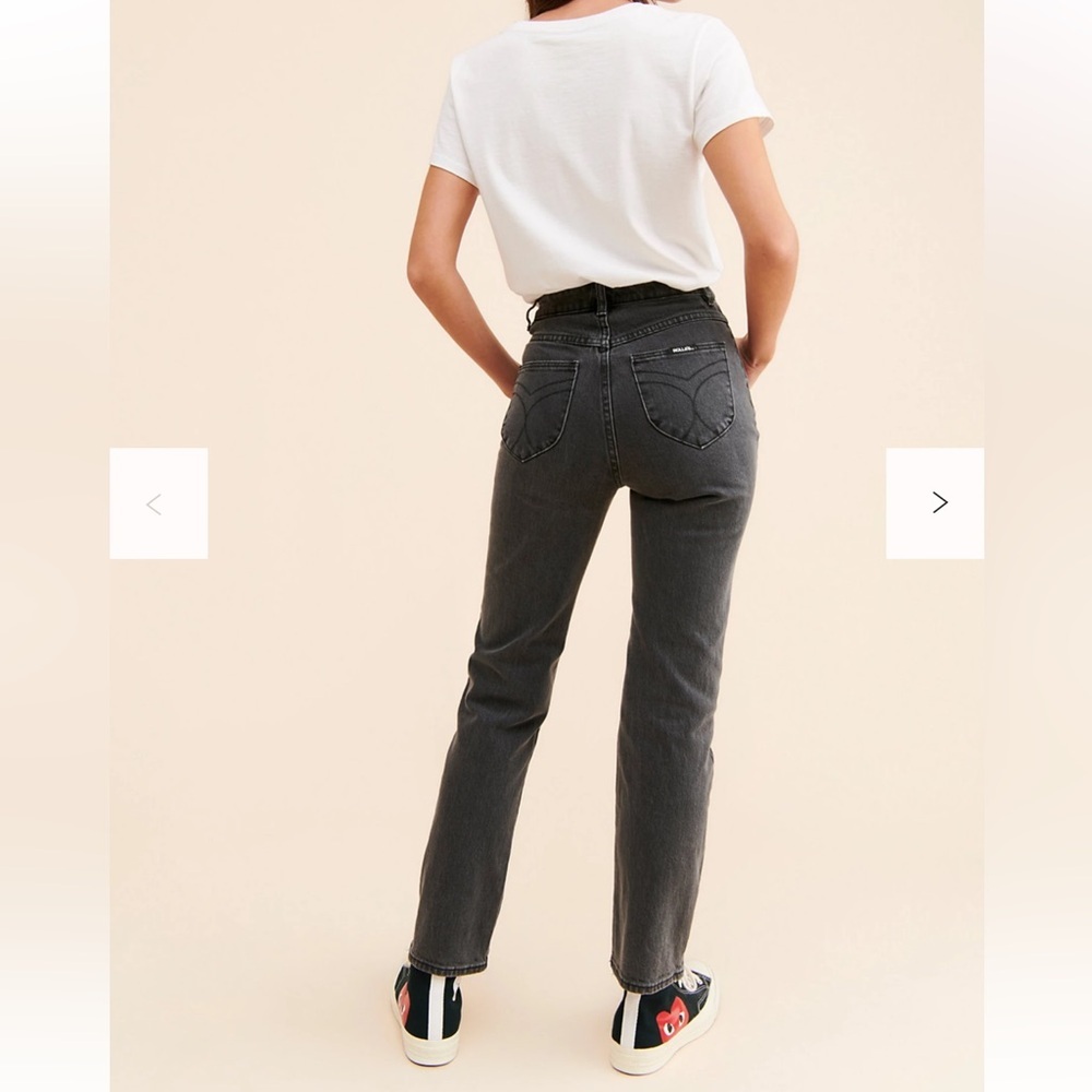 Rolla's Original High Rise Straight Jean - Black 27 - Picture 3 of 13